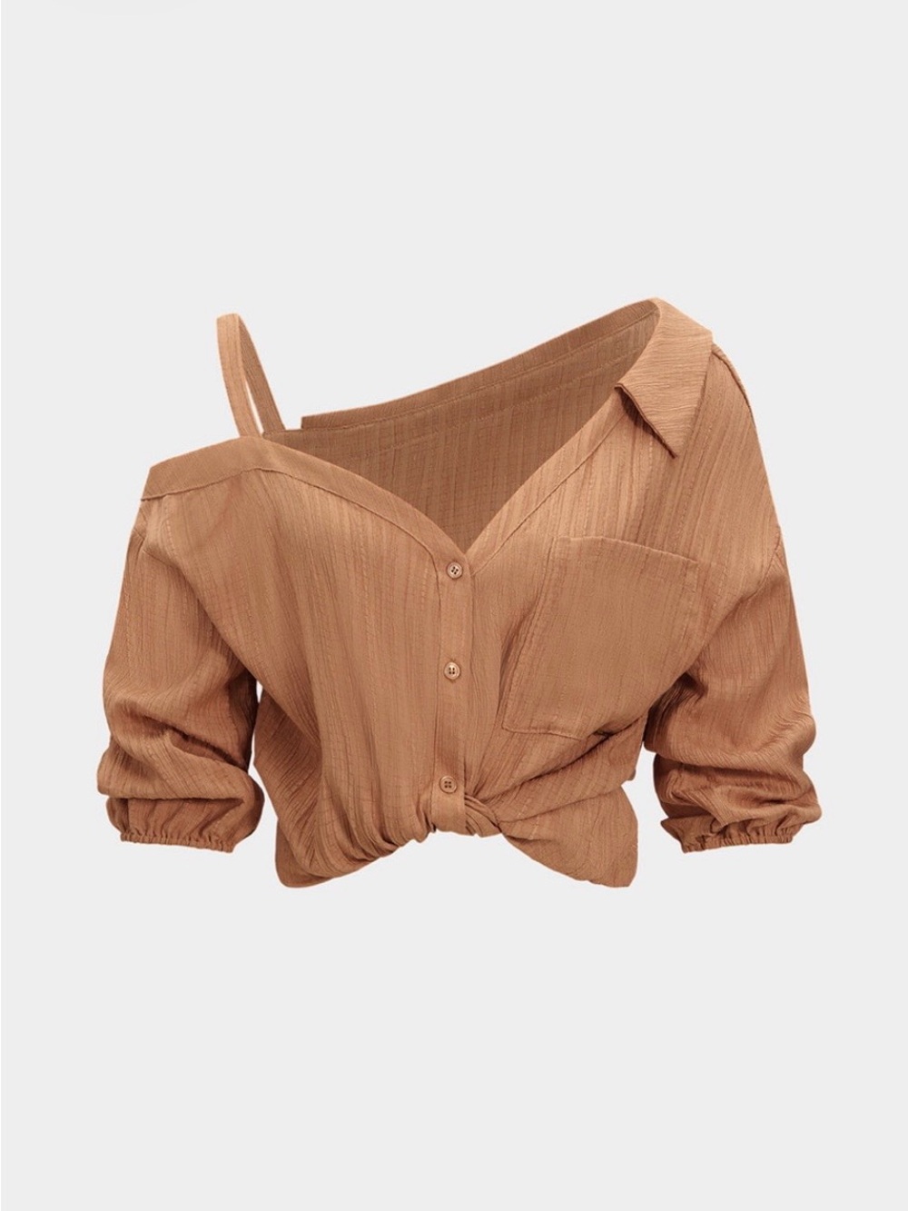 Micas NWOT Button Asymmetrical Long-Sleeve Shirt
